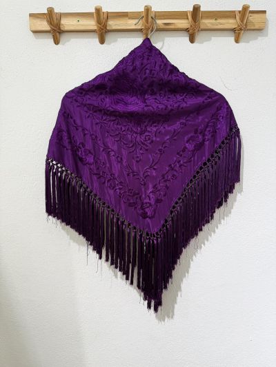 Mantón seda Ángela morado