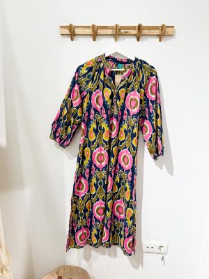 Vestido india estampado azul