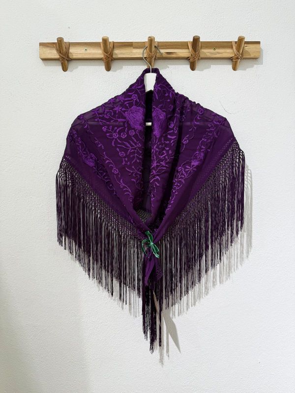 Mantón gasa Candela morado