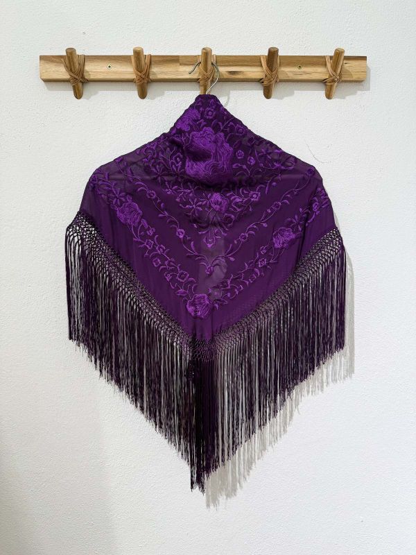 Mantón gasa Candela morado