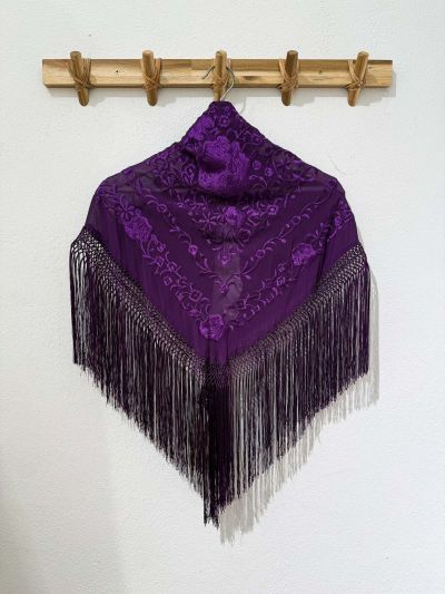 Mantón gasa Candela morado