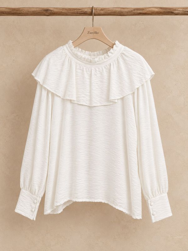 Blusa volantón blanca