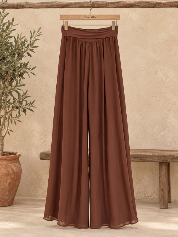 Pantalòn seda chocolate cintura...