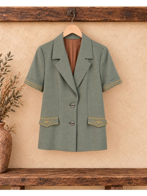 Blazer manga corta verde vintage