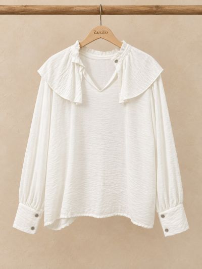 Blusa volantón blanca
