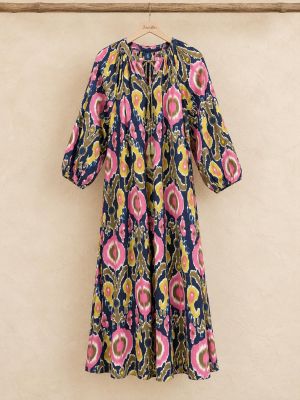 Vestido india estampado azul 2