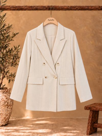 Blazer lino con grabados