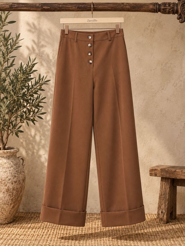 Pantalón traje marrón