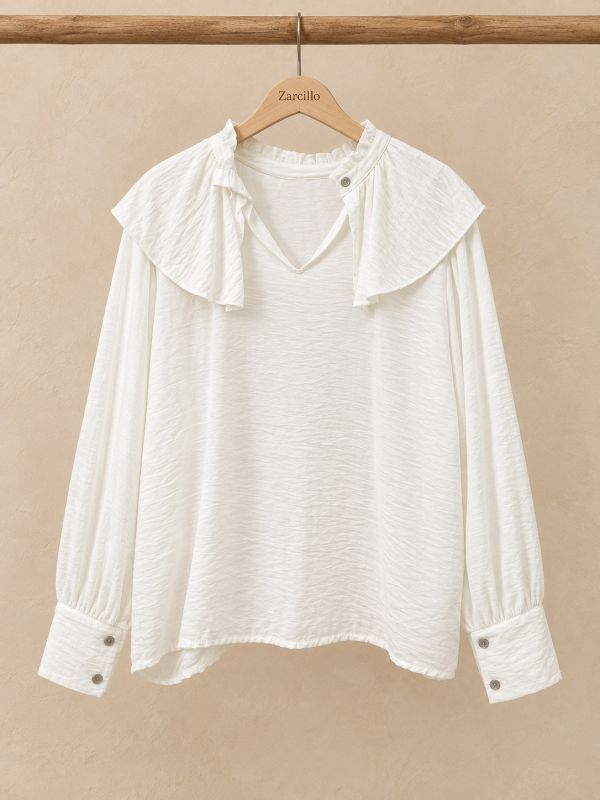 Blusa volantón blanca