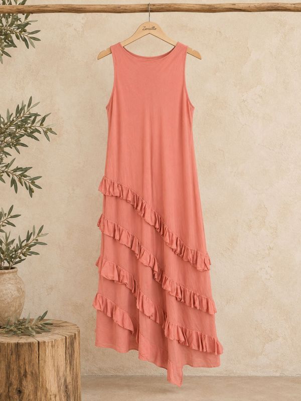 Vestido coral tirante ancho 4...