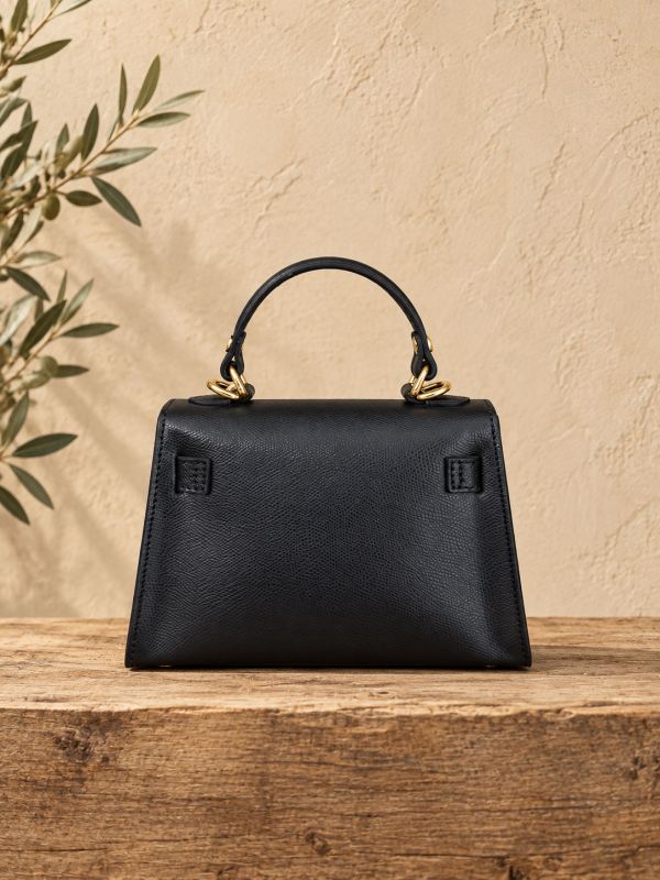 Bolso piel basico negro.