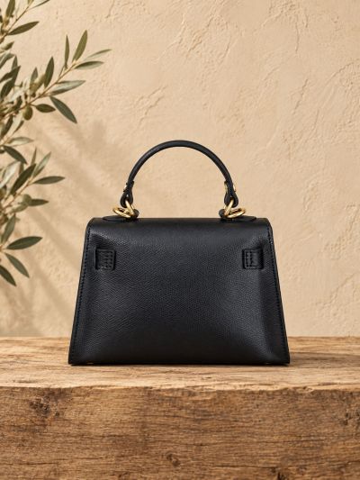 Bolso piel basico negro.