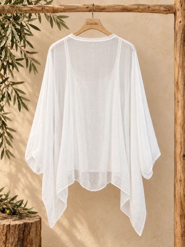 Blusa de seda blanca con top