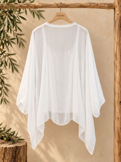 Blusa de seda blanca con top