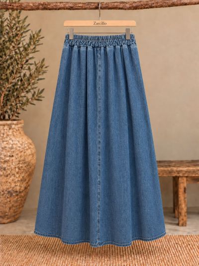Falda vaquera de tablas