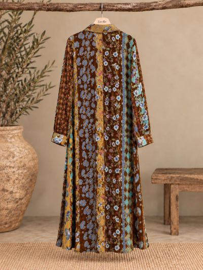 Camisola estampado terciopelo tonos marròn.
