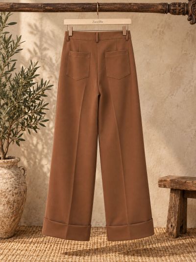 Pantalón traje marrón