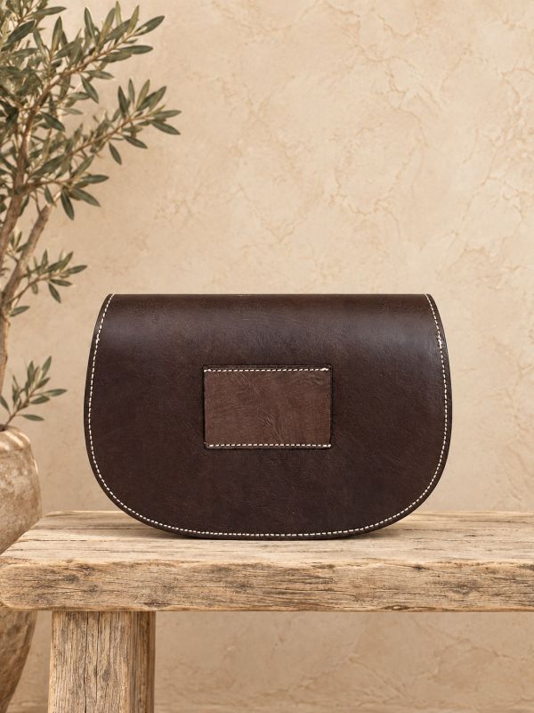 Bolso rociero piel marron 1