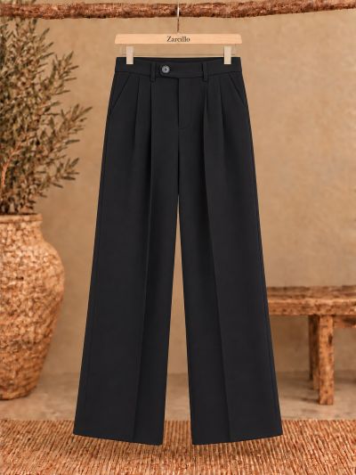 Pantalón palazzo pinza color negro