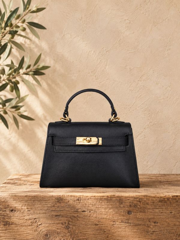 Bolso piel basico negro.
