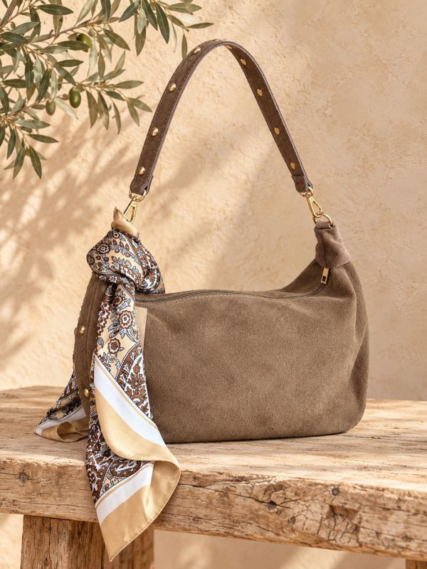 Bolso de piel combinado piel de ante...