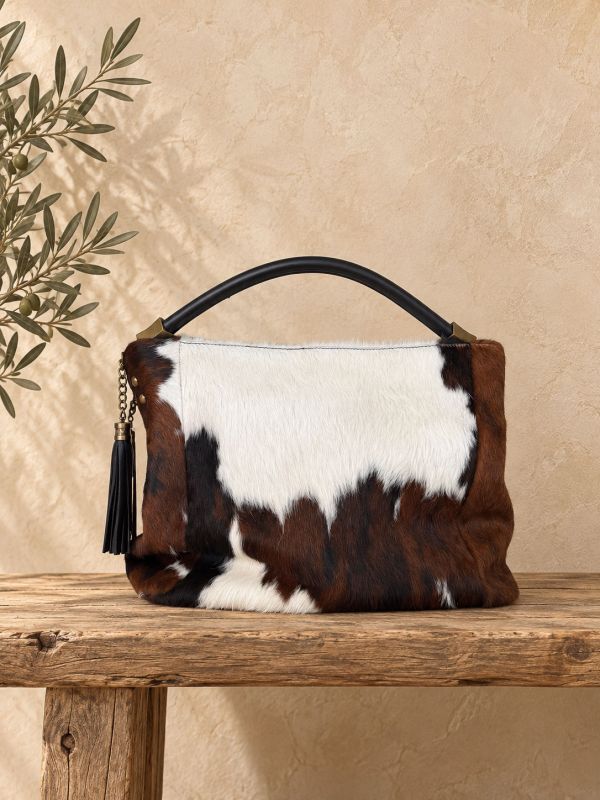Bolso piel de vaca grande.