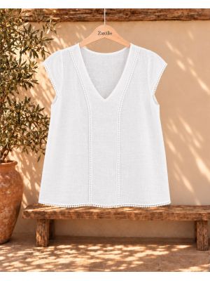 Blusa blanca sin mangas