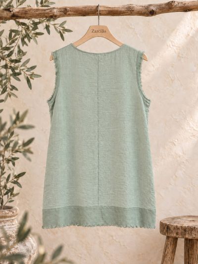 Blusa verde caqui sin mangas
